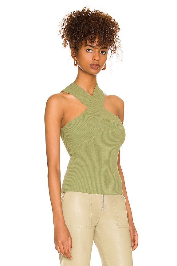 view 2 of 4 Crisscross Halter Top in Herb