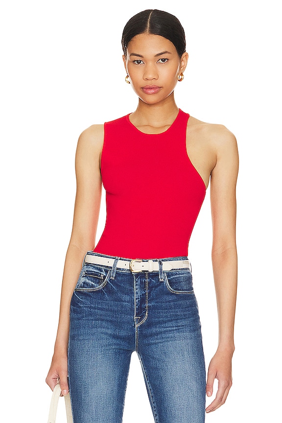 view 2 of 5 Asymmetric Cut Out Muscle Tee in Lacquer