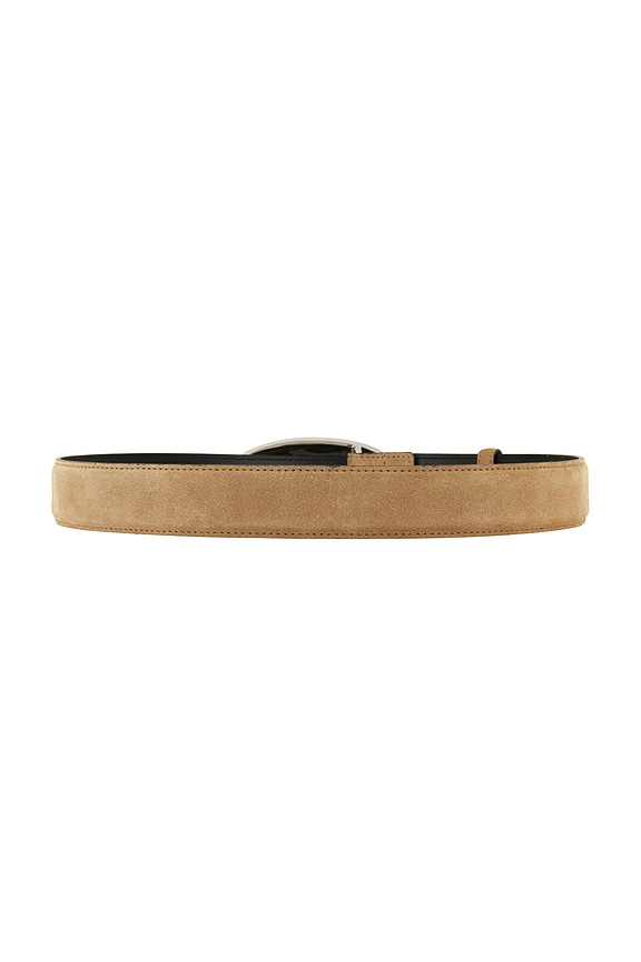 view 2 of 3 Oval Plaque Belt in Tan