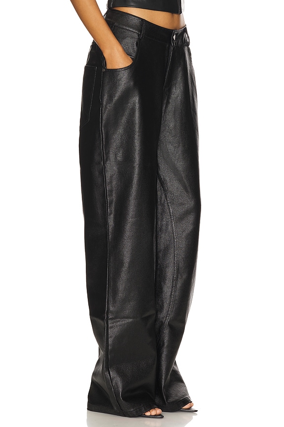 view 2 of 6 PANTALÓN WAXY OVERSIZED in Black