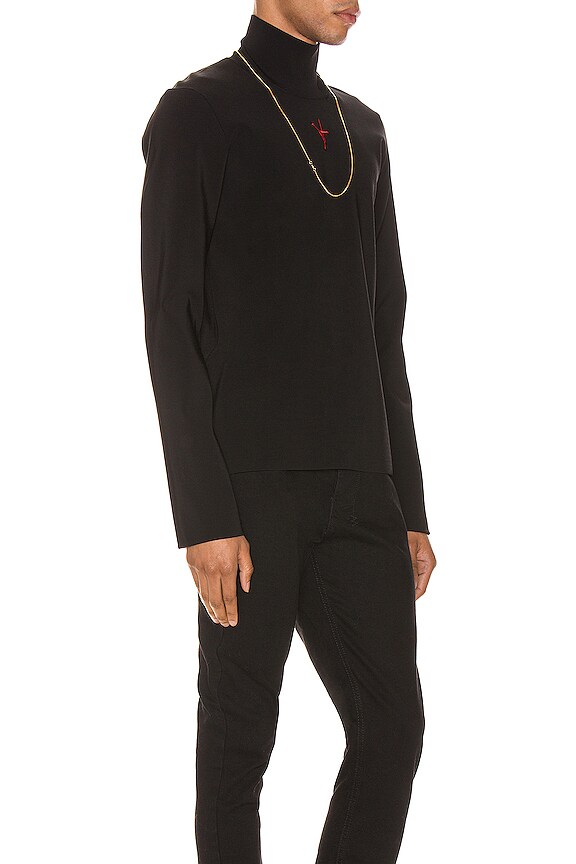 view 2 of 5 Turtleneck w/ Embroidered Flip Girl in Black & Red