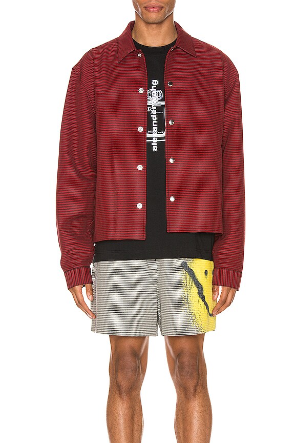 view 2 of 7 Suiting Coaches Jacket in Red & Black