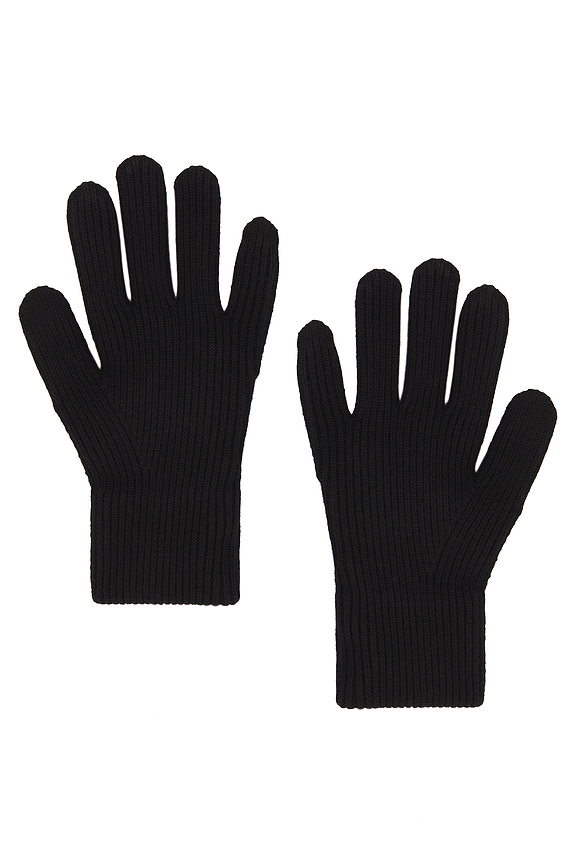 view 2 of 2 Ribbed Glove With Domed Logo Patch in Black