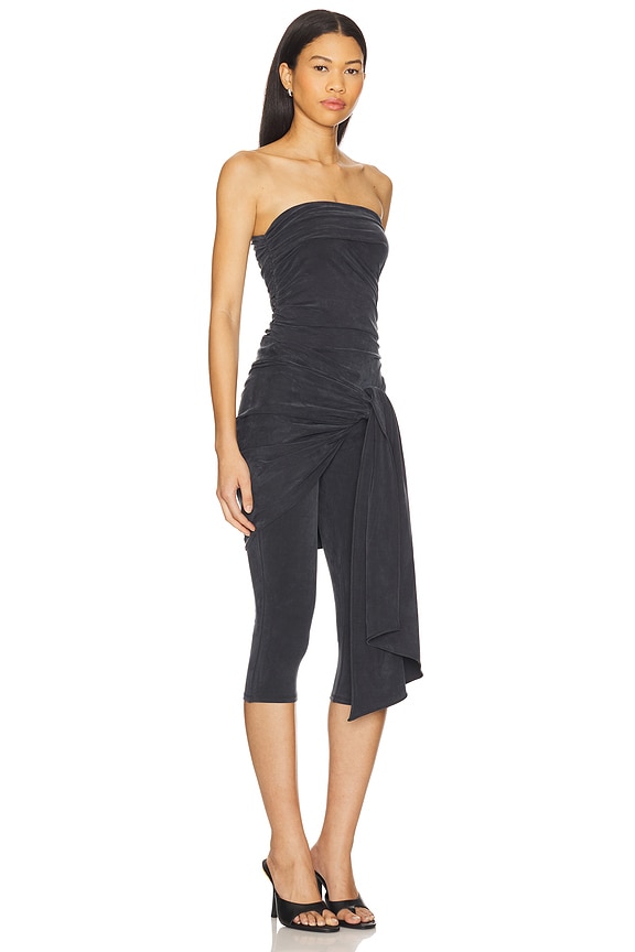 view 2 of 4 Prestyled Strapless Wrap Catsuit in Grey