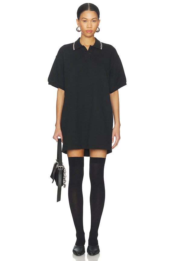 view 2 of 4 Relaxed Mini Polo Dress in Black