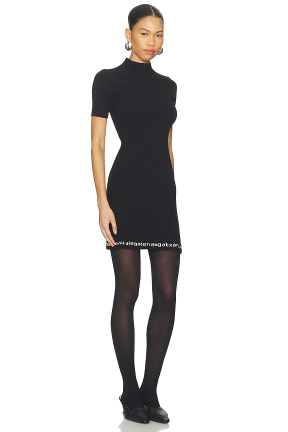 view 2 of 3 Logo Ribbed Dress in Black