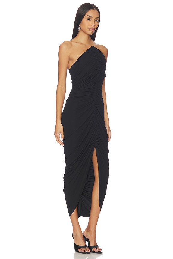 view 2 of 3 VESTIDO STRUCTURED BODICE MIDI in Black