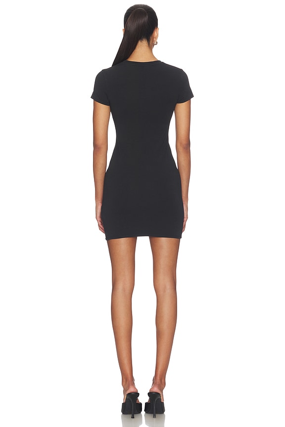 Alexander Wang Fitted Mini Dress With Logo Print in Black