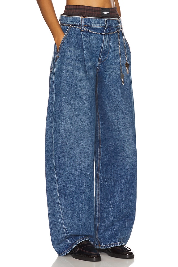 view 2 of 6 Prestyled Oversized Pleated Jea in Deep Blue