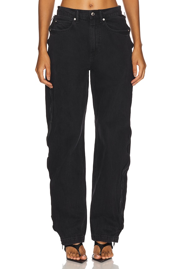 view 2 of 7 Curved Zipper Pant in Faded Black