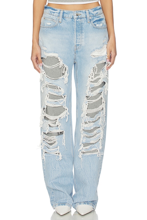 view 2 of 7 Distressed Straight Jean in Light Bleach