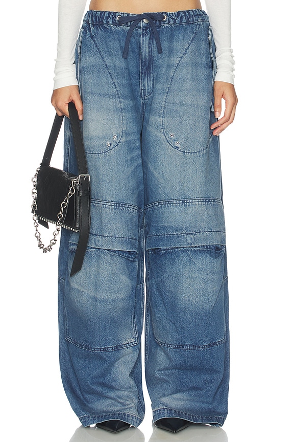 view 2 of 7 Oversized Cargo Wide Leg in Tinted Medium Indigo