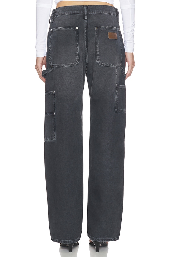Alexander Wang Mid Rise Carpenter Jeans With Zip in Vintage Black