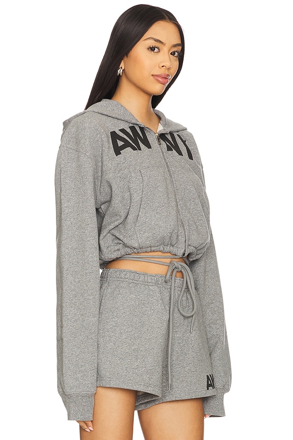 view 2 of 4 Deconstructed Wrap Hoodie in Dark Heather Grey