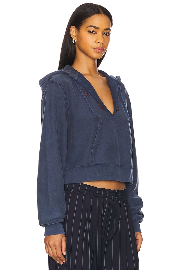 view 2 of 4 그래픽 슬릿 후드티 in Vintage Navy