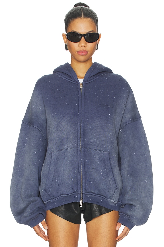 view 2 of 6 Allover Hotfix Hoodie in Washed Navy