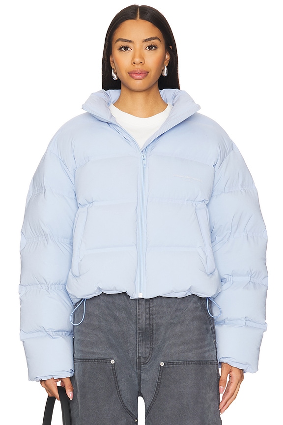 view 2 of 6 Jacquard Channel Cropped Puffer in Oxford Blue