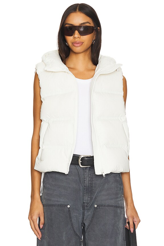 Jacquard Channel Cropped Puffer Vest