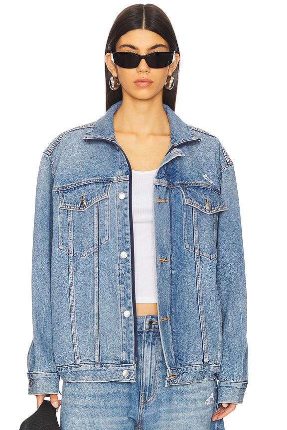 view 2 of 5 5 Pocket Track Jacket in Vintage Light Indigo