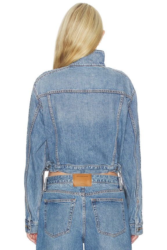 Denim Track Jacket With Embossed Logo Panel