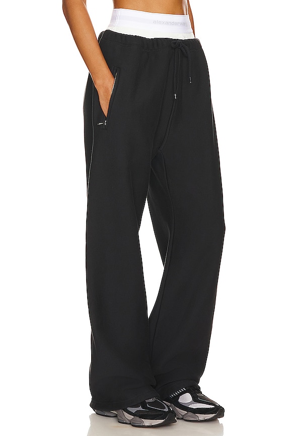 view 2 of 4 Wide Leg Sweatpant With Exposed Brief in Faded Black