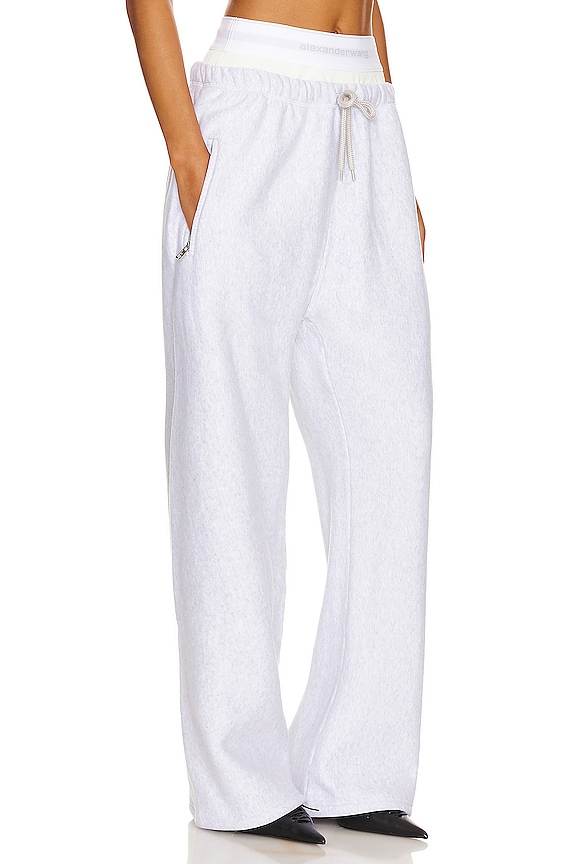 view 2 of 4 Wide Leg Sweatpant With Exposed Brief in Light Heather Grey