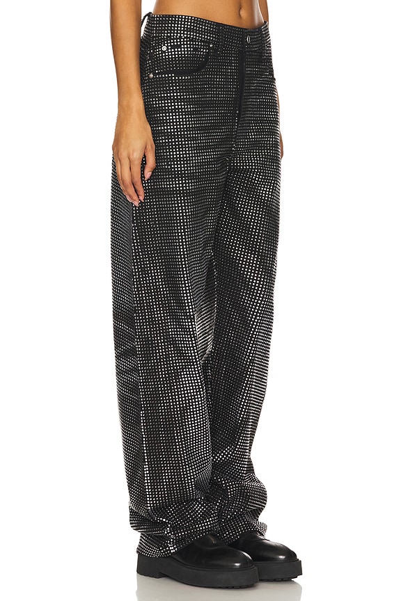 view 2 of 6 Balloon Jean All Over Distressed Crystal in Washed Black