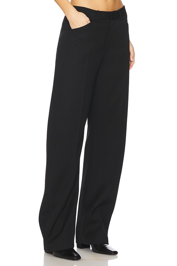 view 2 of 6 Mid-rise Bowed Leg Pant in Black