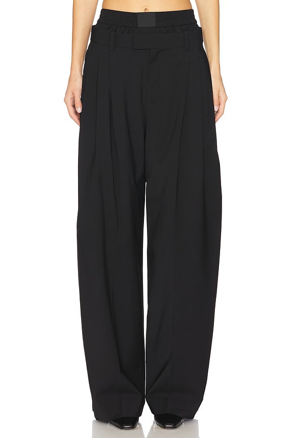 view 2 of 7 Pleated Trouser With Boxer in Black