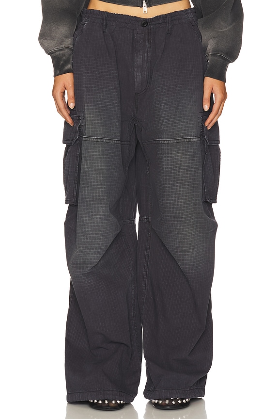 view 2 of 7 PANTALÓN CARGO TURNED DOWN in Washed Jet Black