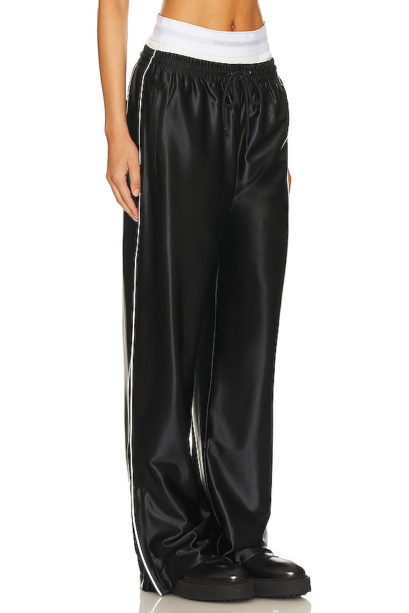 view 2 of 5 PANTALON FORME JOGGING STACKED WANG PUFF in Black