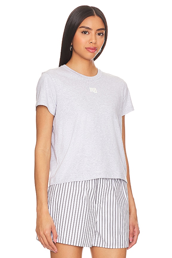 view 2 of 5 Essential Shrunken Tee in Light Heather Grey