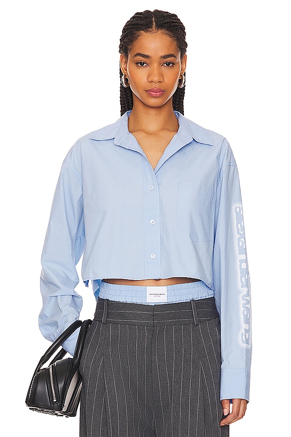 view 2 of 6 CHEMISE CROPPED in Chambray Blue