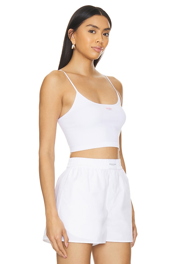 view 2 of 5 DÉBARDEUR À FINES BRETELLES COTTON RIB SEAMLESS in White