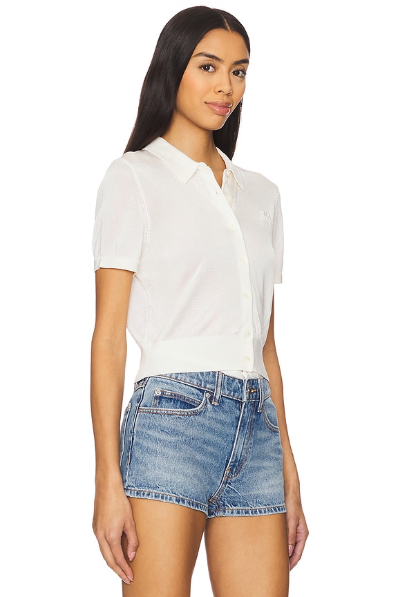 view 2 of 5 Short Sleeve Polo Cardigan With in Soft White