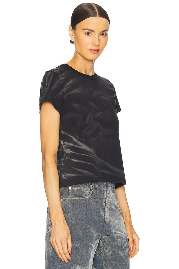 view 2 of 4 Crease Wash Shrunken Jersey Tee Shirt in Washed Black