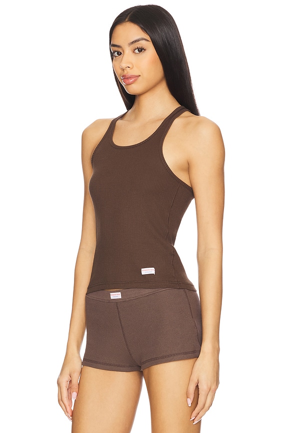 view 2 of 5 Classic Racer Tank in Chocolate Brown