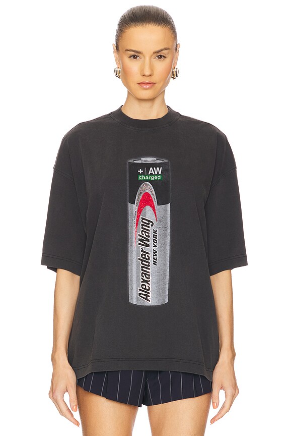 view 2 of 6 ФУТБОЛКА УНИСЕКС С ГРАФИЧЕСКИМ ПРИНТОМ in Washed Black