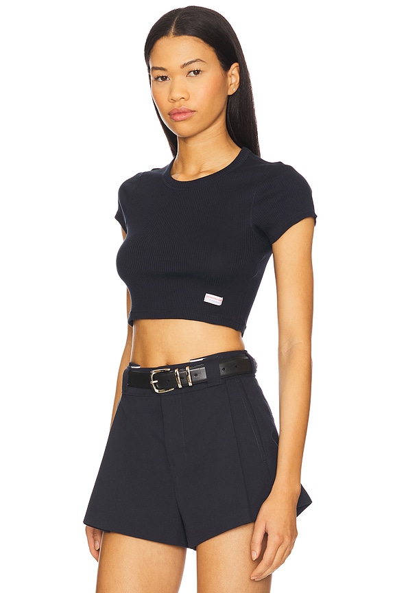 view 2 of 4 T-SHIRT CROPPED MANCHES COURTES BODYWEAR in Navy
