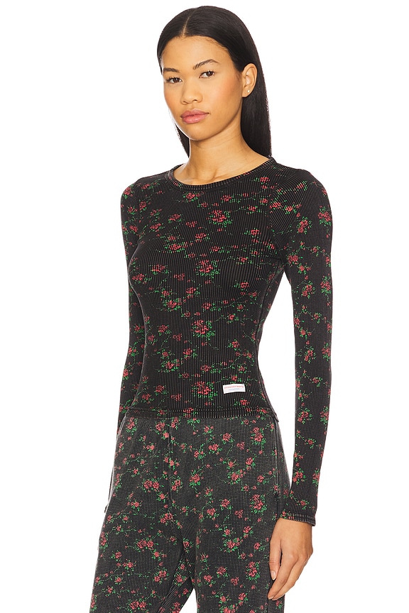 view 2 of 4 CAMISETA CON CUELLO REDONDO Y MANGA LARGA BODYWEAR in Washed Black Multi