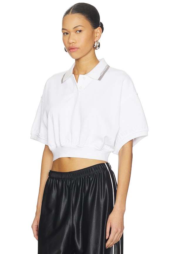 view 2 of 5 Relaxed Cropped Polo in White