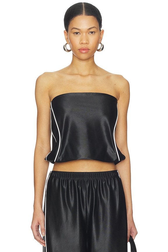 view 1 of 4 Strapless Bubble Top in Black