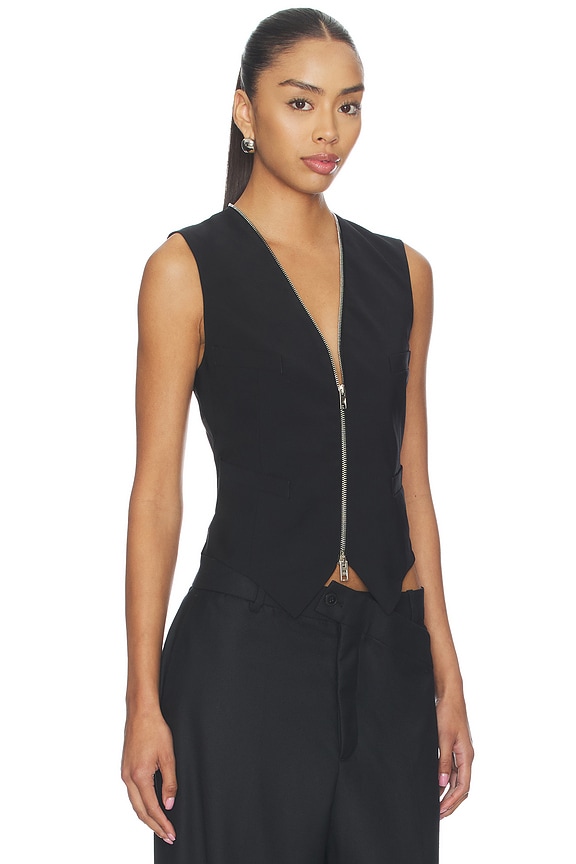 view 2 of 4 CHALECO TAILORED WITH ZIPPER in Black