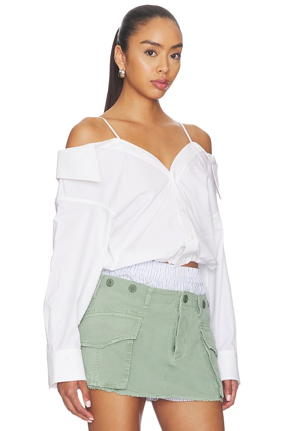 view 2 of 4 Pre-styled Off Shoulder Top With Bra Straps in White