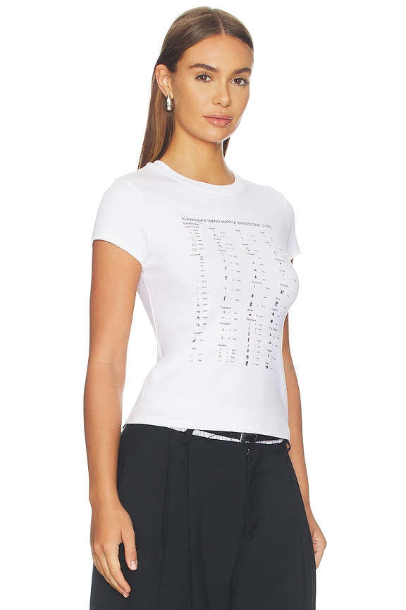 view 2 of 5 T-SHIRT FITTED WITH HOTFIX CARD GRAPHIC in White