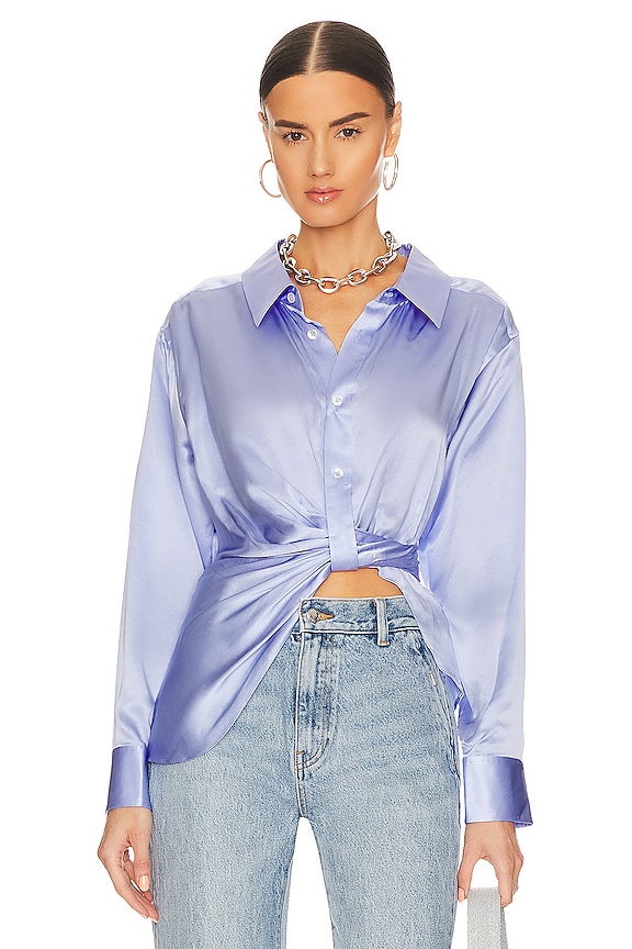 Alexander Wang Threaded Placket Buttonup Shirt in Easter Egg | REVOLVE