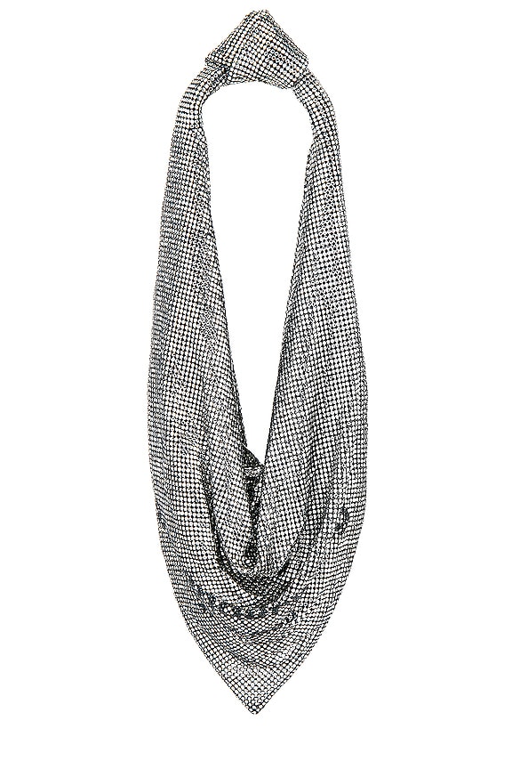view 1 of 5 Small Scarf Shoulder Bag in Metallic Silver