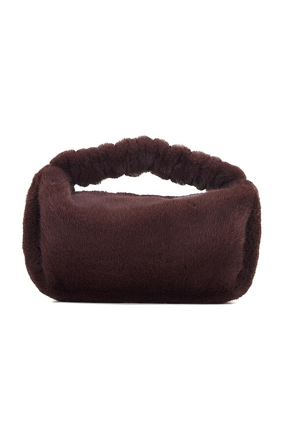 view 2 of 7 FAUX FUR SCRUNCHIE SMALL 백 in Cola