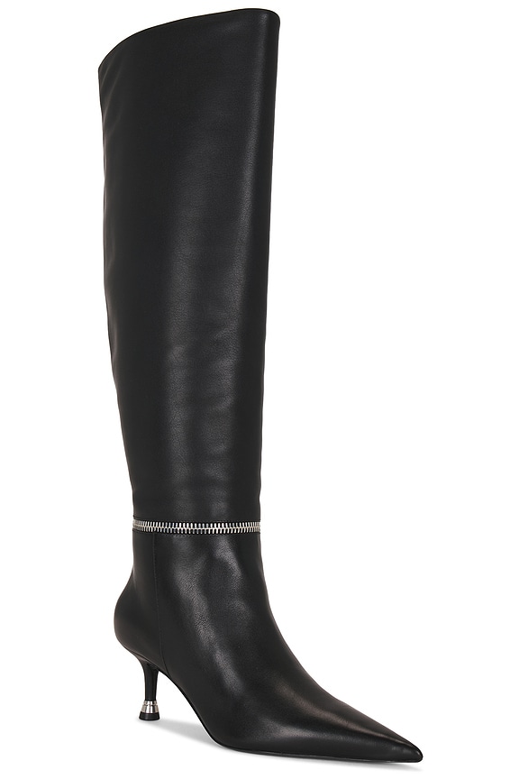 view 2 of 5 Akilia Zip Slouch Leather Boot in Black