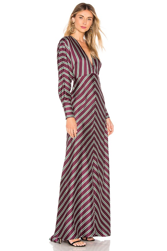view 2 of 3 Bevel Maxi Dress in Bordeaux Stripes